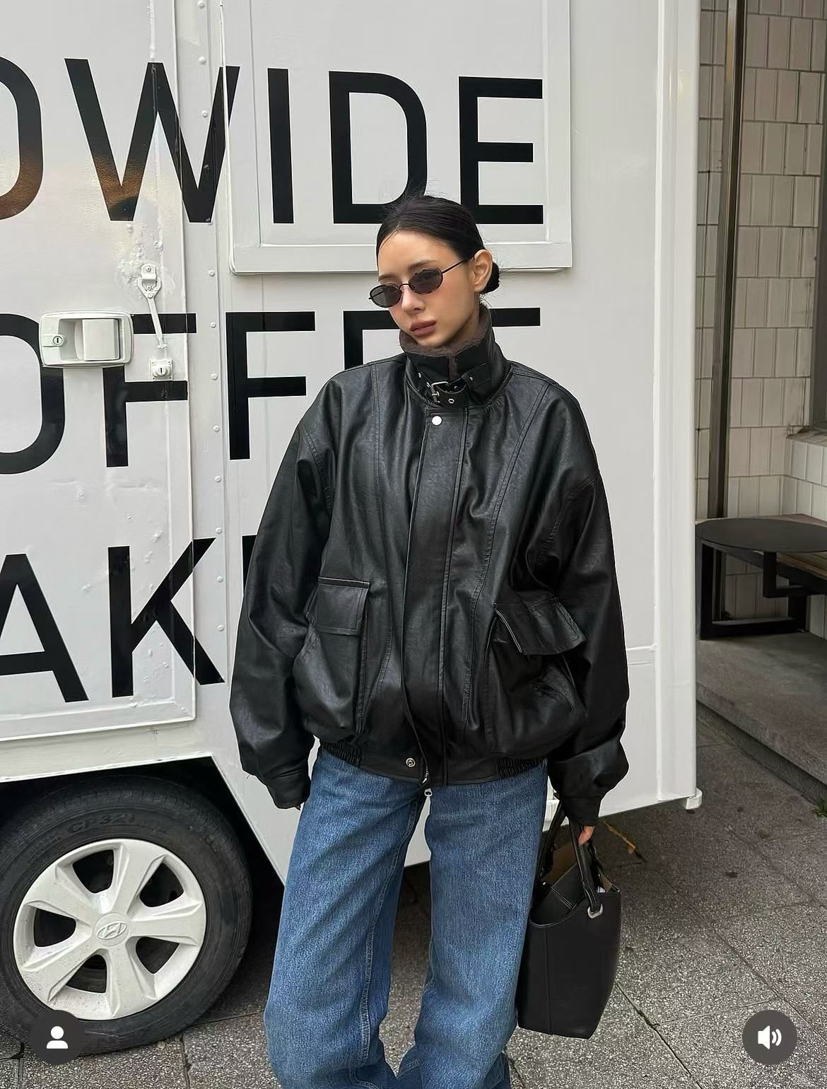 Brown Fur Leather Jacket