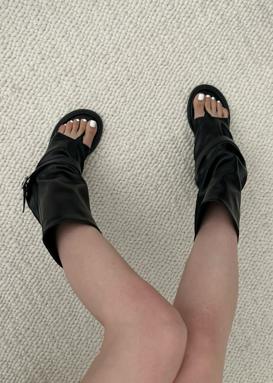 《 NEW! 》Open-toe Buckle Sandals Boots