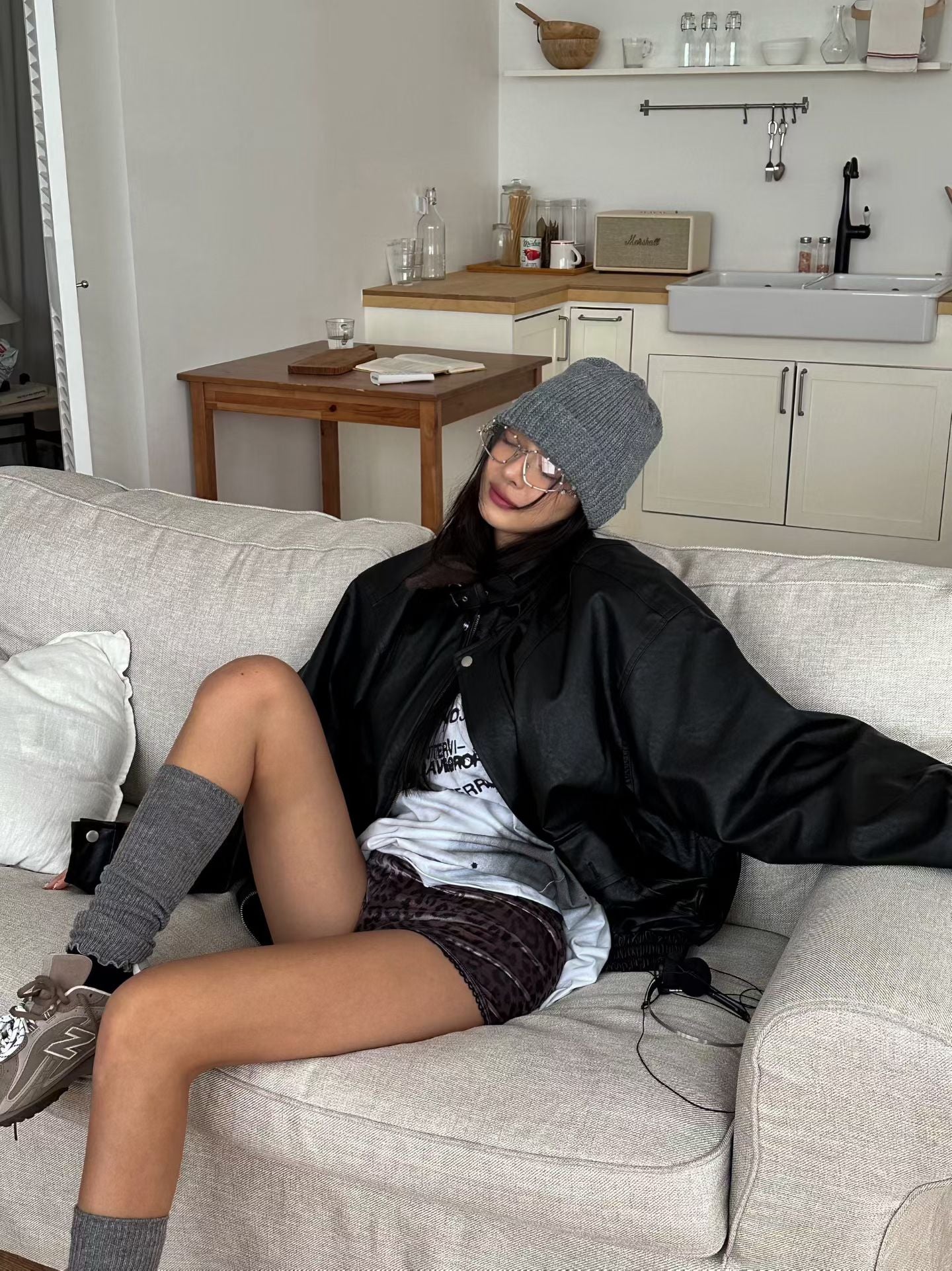 Brown Fur Leather Jacket