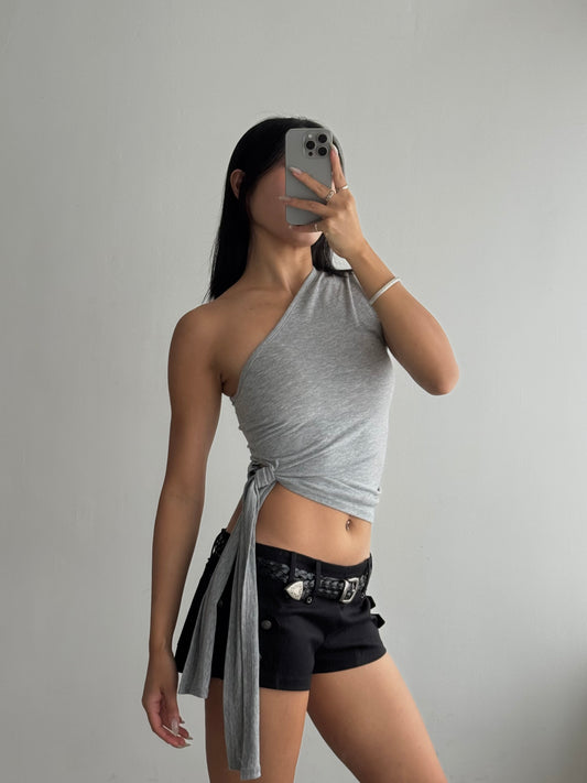 One Shoulder Ribbon Top