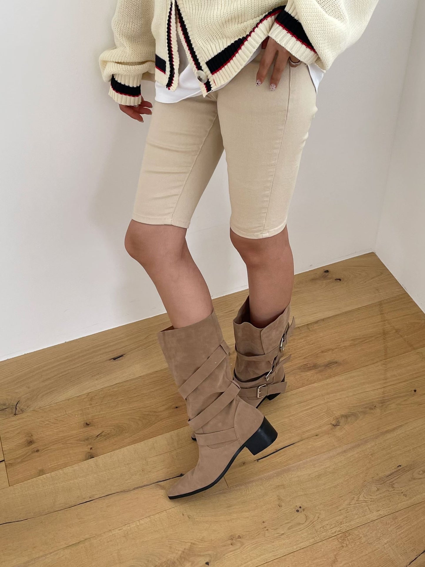 《 NEW! 》Buckle Mid Calf Boots