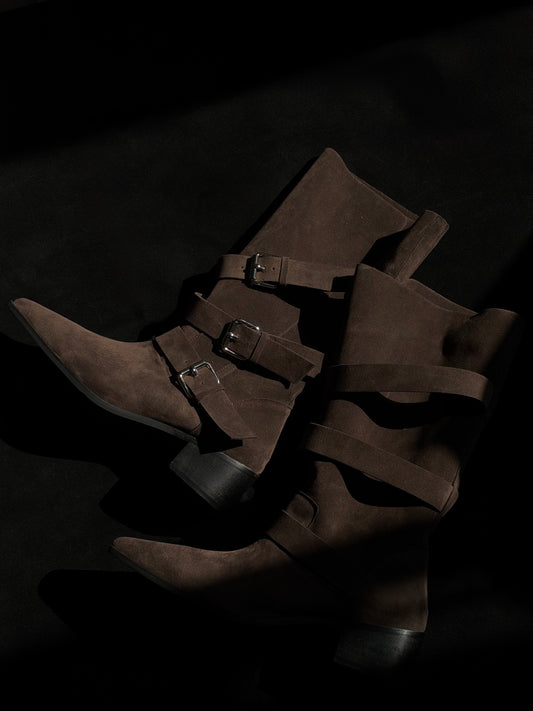 《 NEW! 》Buckle Mid Calf Boots