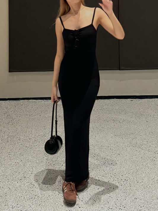 Soft Long Silp Dress With Pad