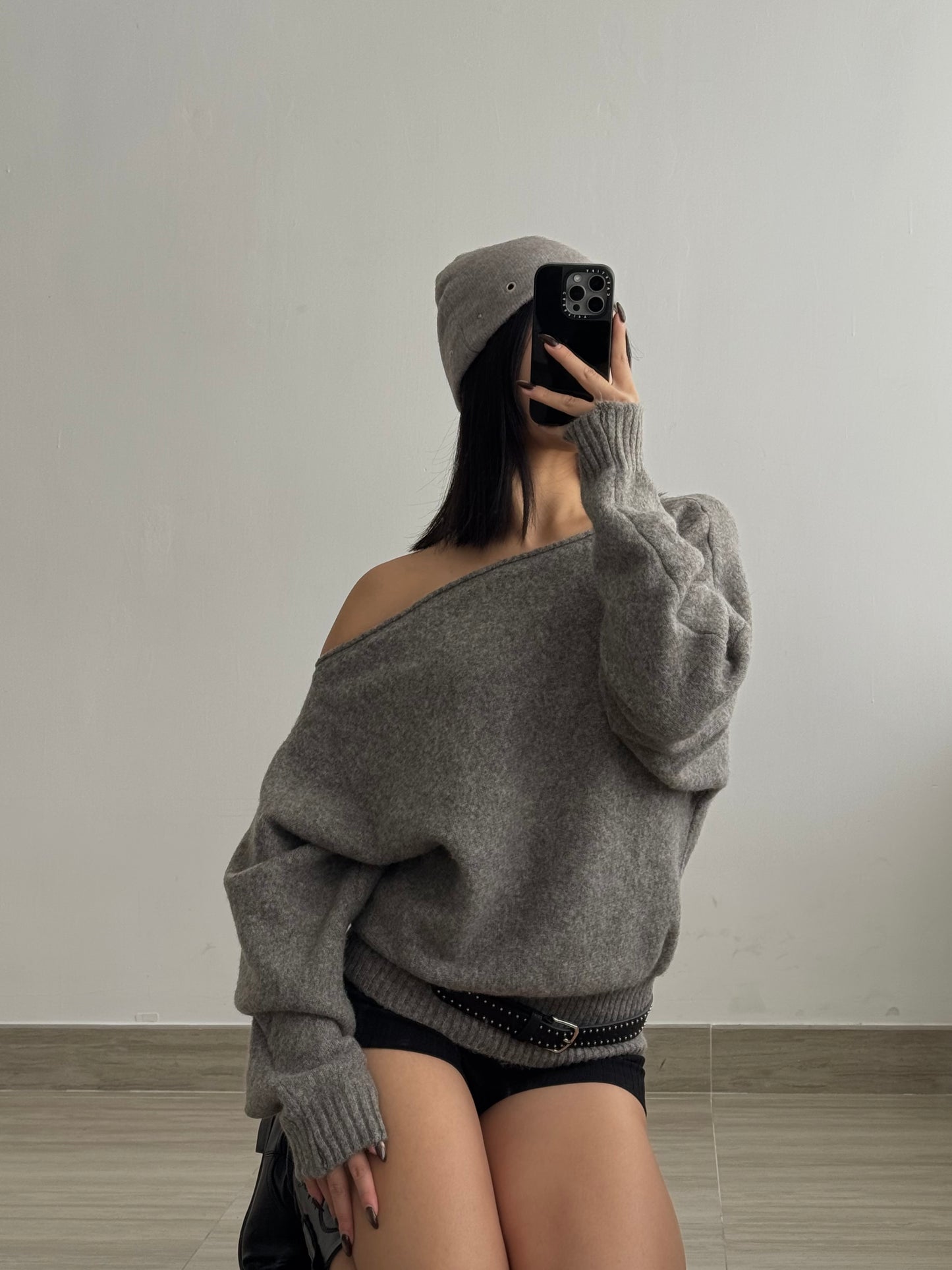 [ BEST ! ] One Shoulder Knit Top