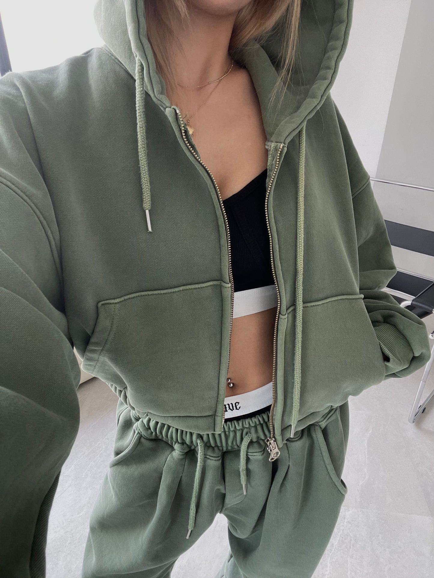 Daily Crop Zip up hoodie