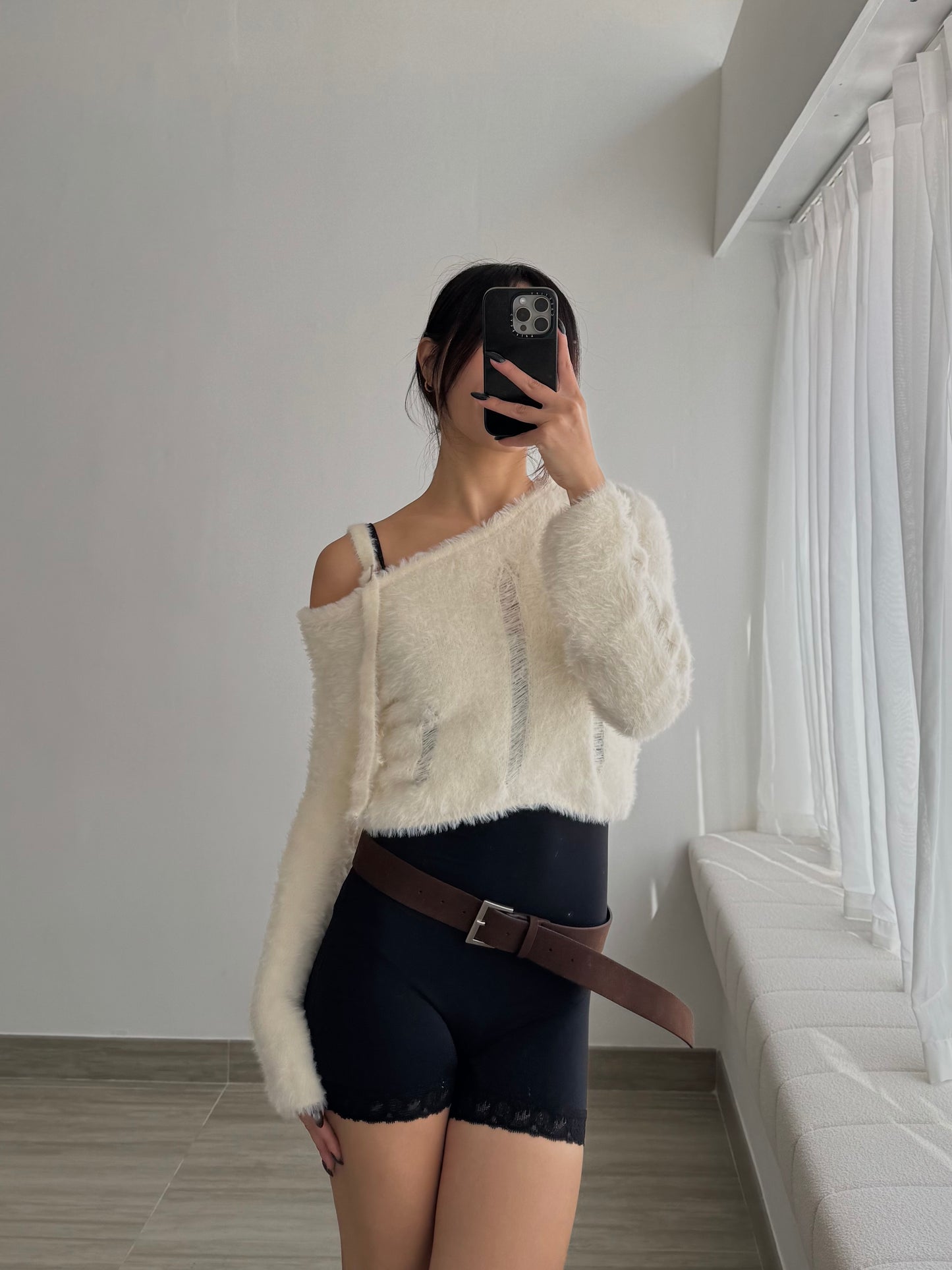 Fluffy One Shoulder Top