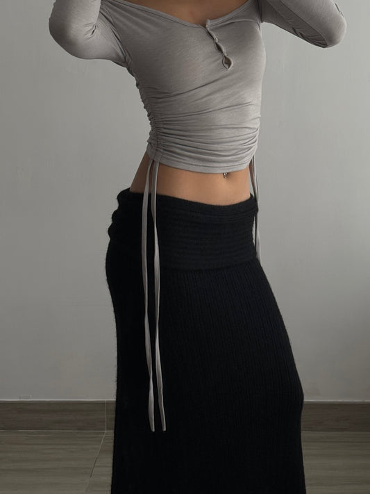 One Shoulder Ribbon Top