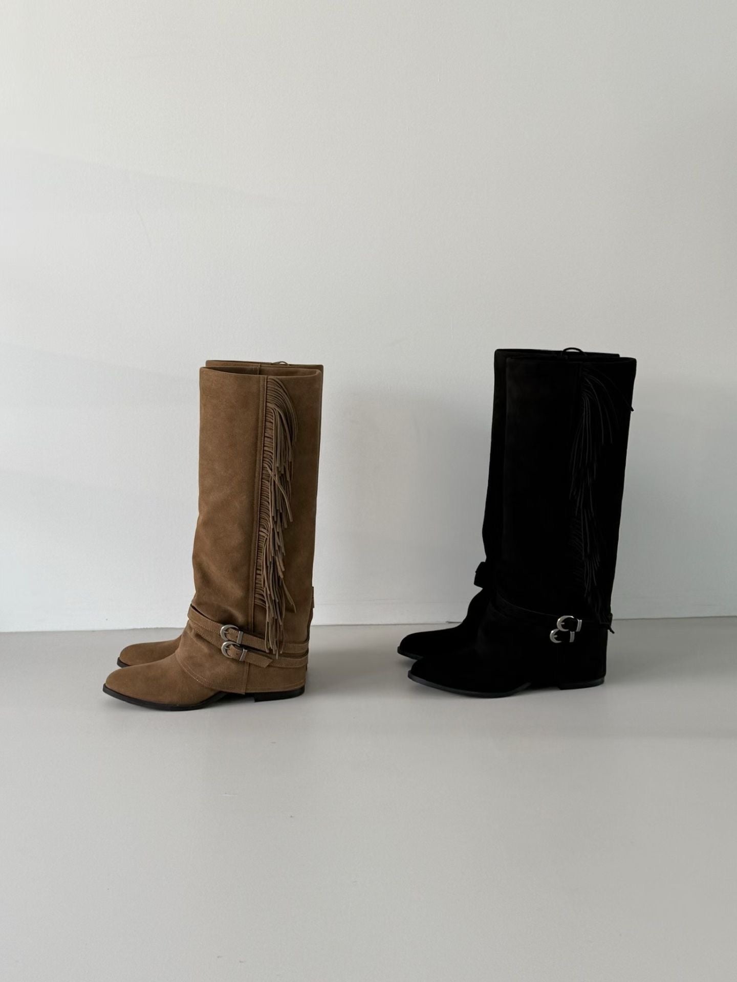 Buckle Tassel Boots