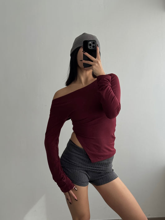 Off Shoulder Red Top