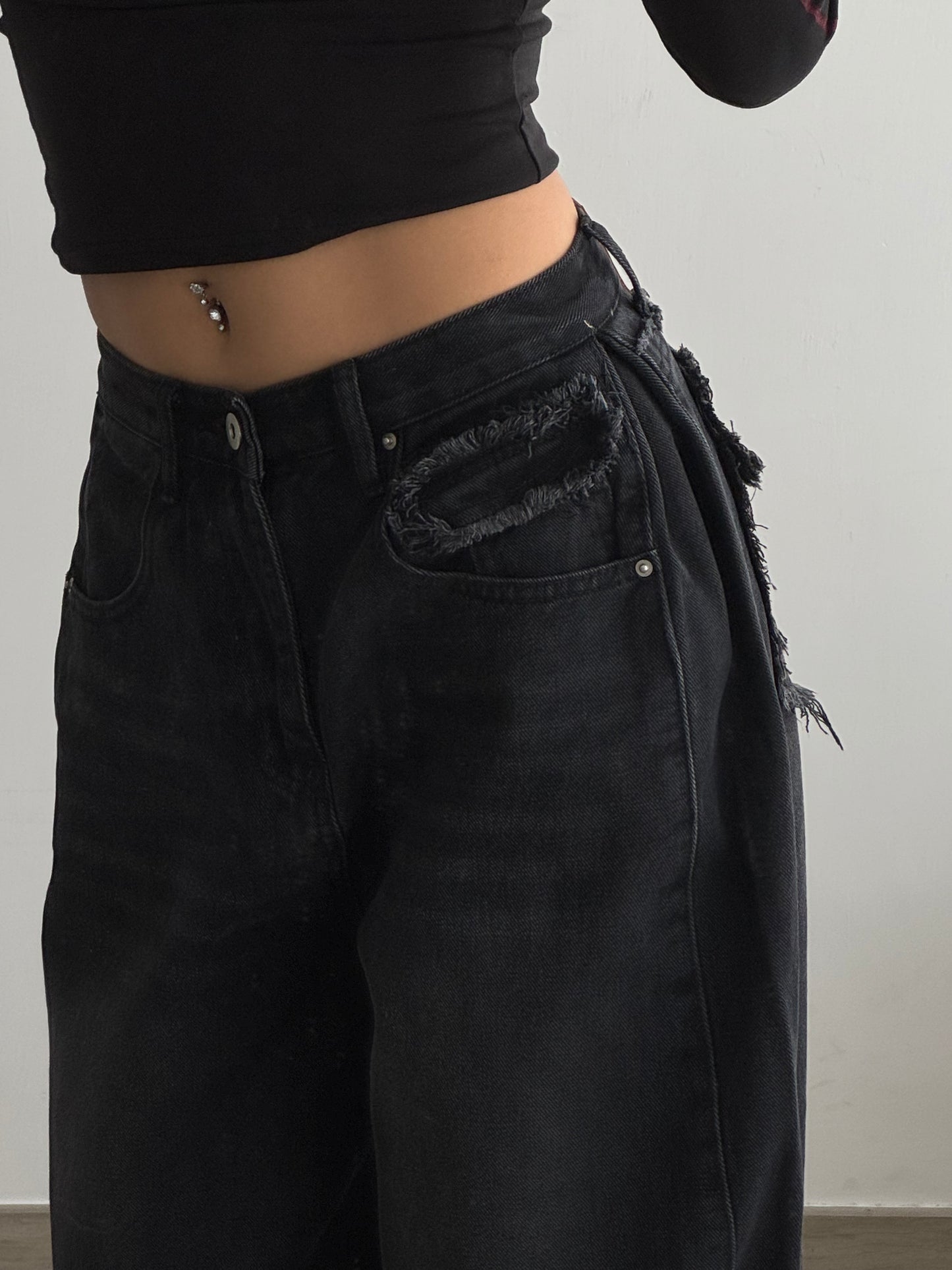 Tassel Black Jeans