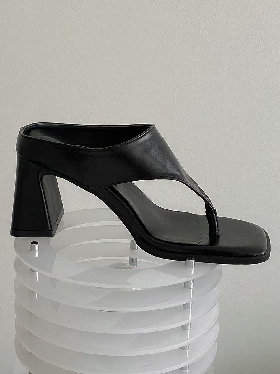 [ BEST! ] Thong Heeled Mules