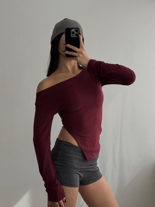 Off Shoulder Red Top