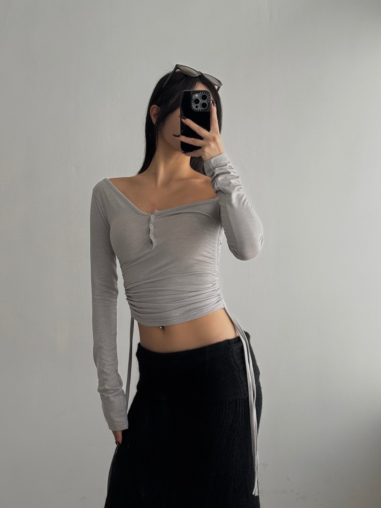 One Shoulder Ribbon Top