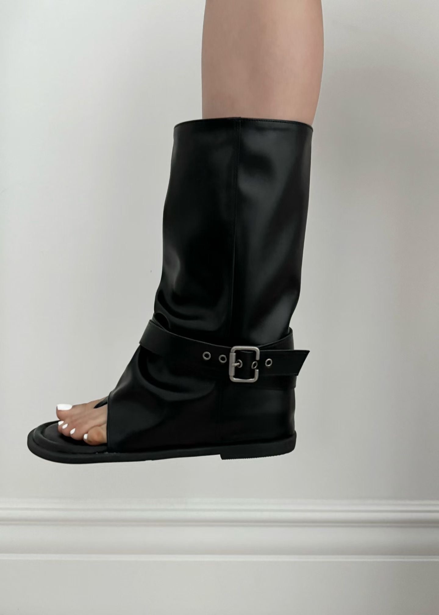 Open-toe Buckle Sandals Boots