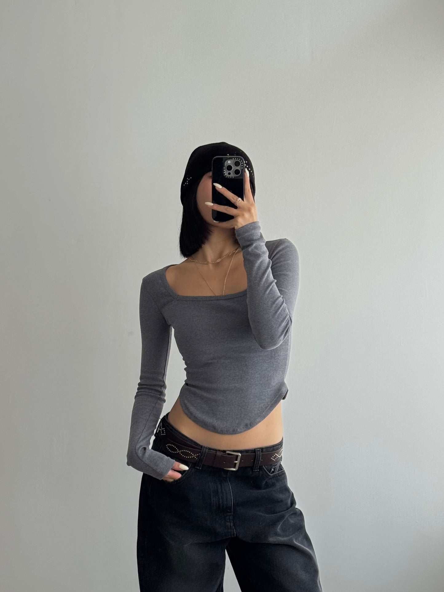 Basic Square neck long sleeve