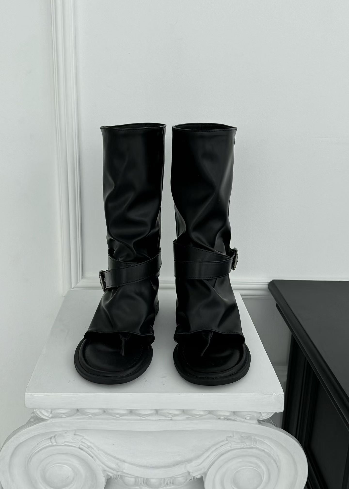 Open-toe Buckle Sandals Boots
