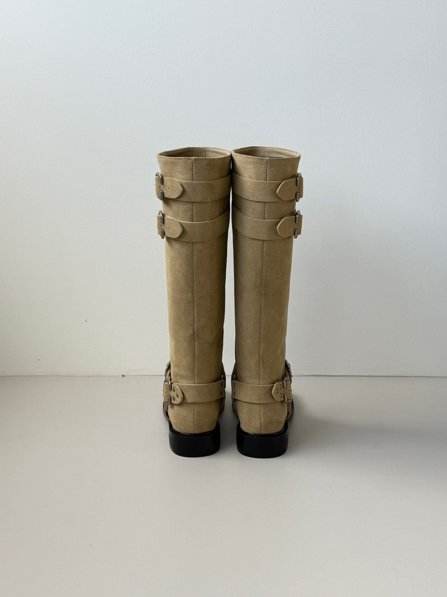 Suede Buckle Boots