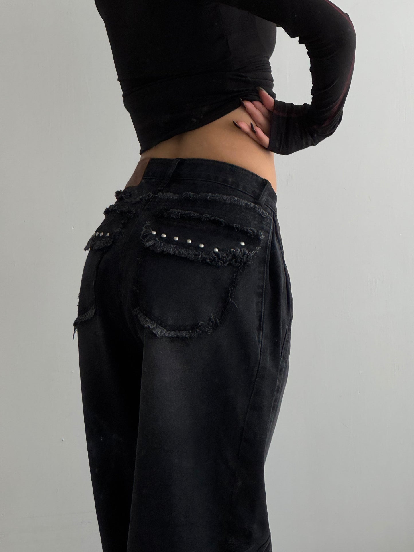 Tassel Black Jeans