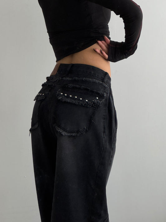 Tassel Black Jeans