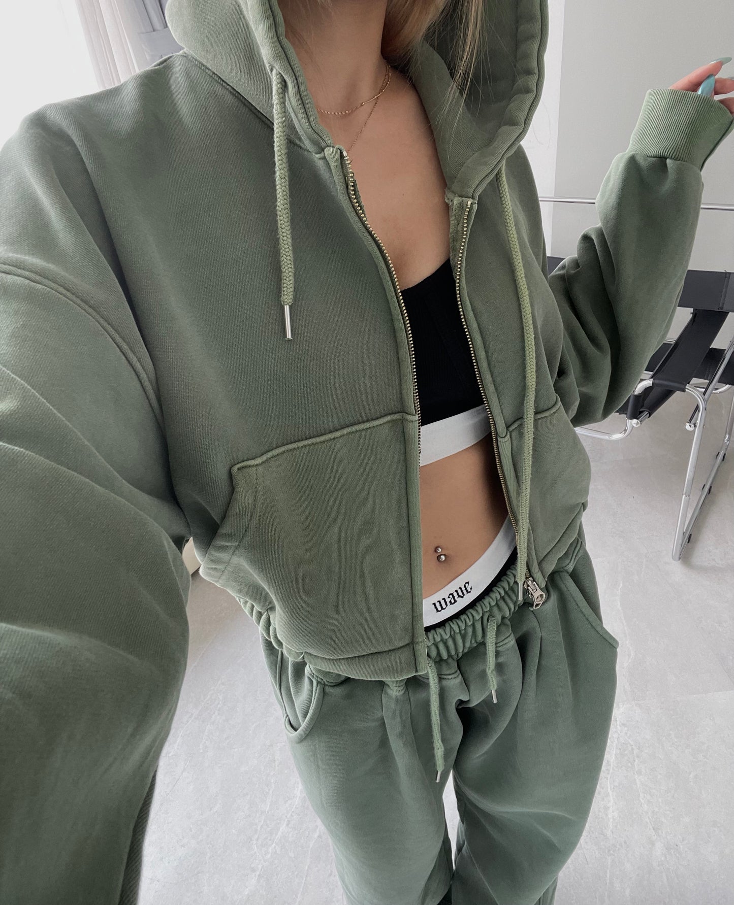 Daily Crop Zip up hoodie